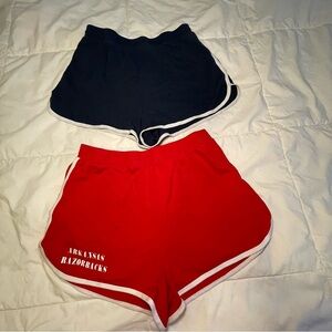 Arkansas Razorbacks Girls Red Shorts and plain black shorts Size L